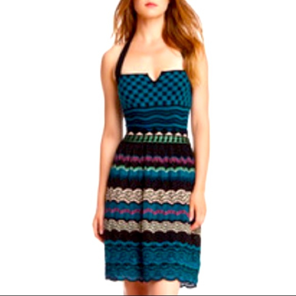 M Missoni Multicolored Zigzag Halter Mini Dress Fits XS S